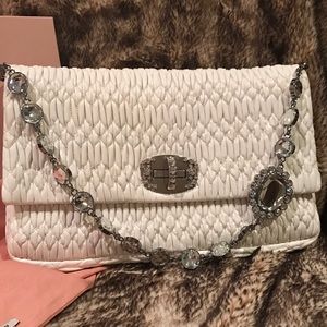 Miu Miu Crystal & lamb leather bag