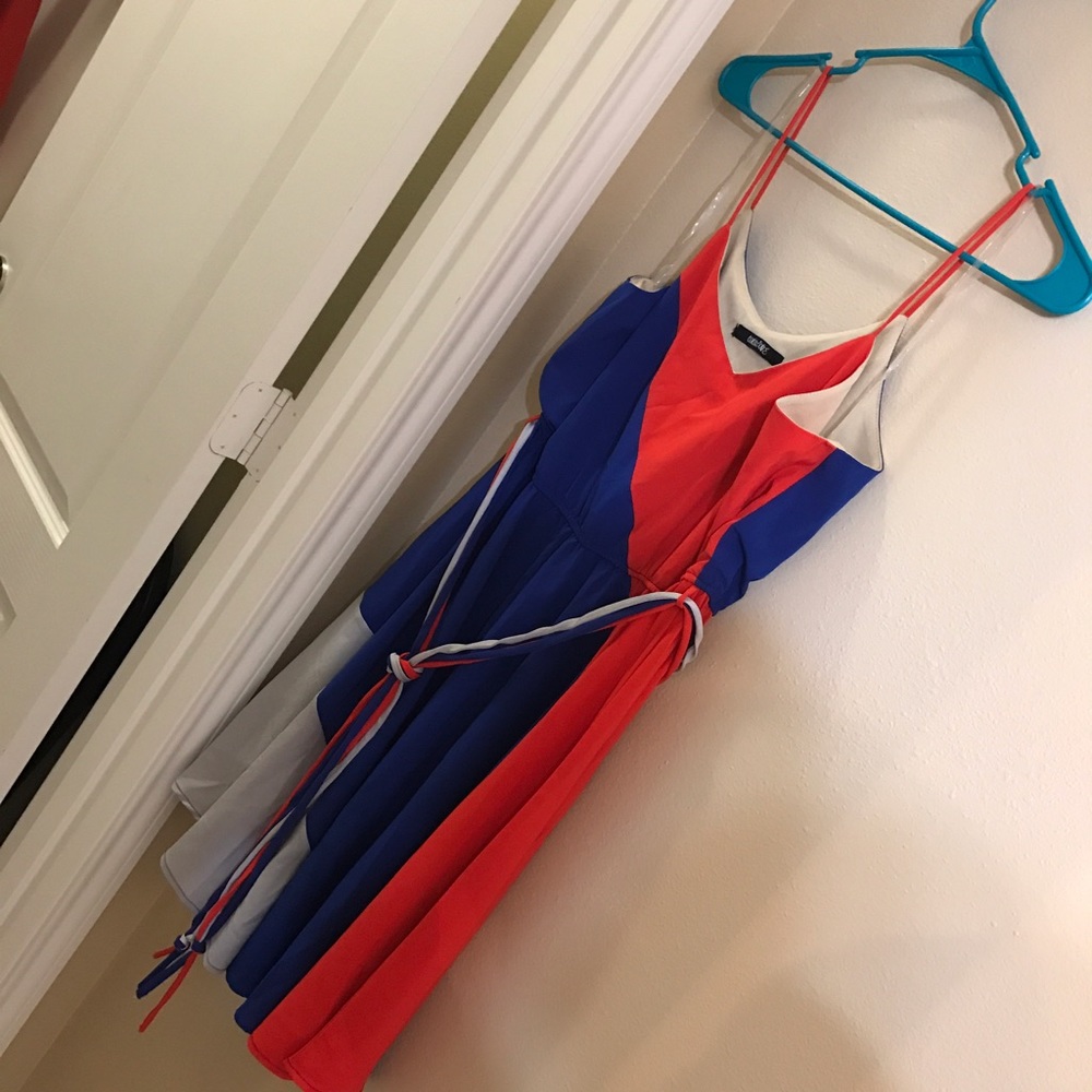 Pink/blue/silver dress