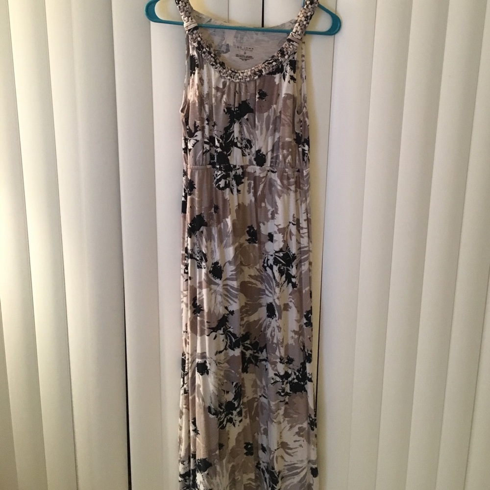 Black, beige and cream flower Maxi.