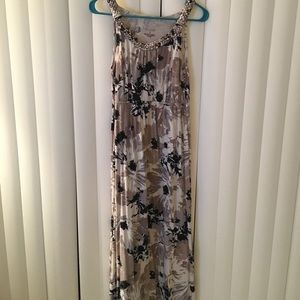 Black, beige and cream flower Maxi.