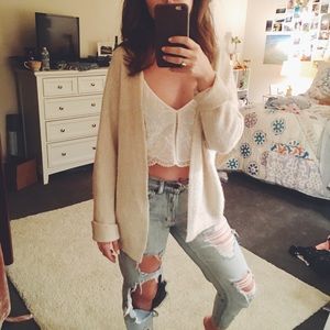 Brandy Melville Cream Caroline Cardigan