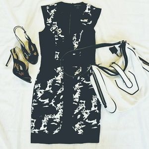 French Connection B&W Patterned Dress