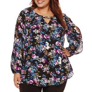 Alyx Jewel Tone Floral Blouse - XL