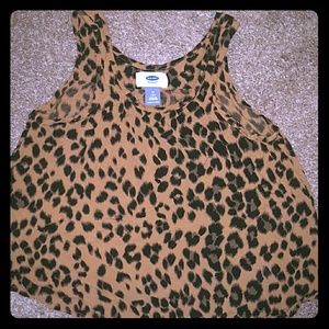 Girls sleeveless animal print top