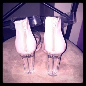 Clear and pink heels size 9 in good condition.