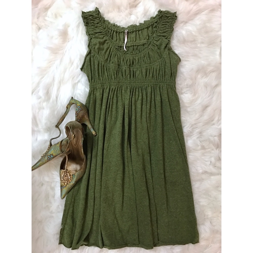 Free People Green Knit sweater dress