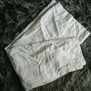 ELEVENSES//WHITE LINEN WIDE LEG TROUSER #12