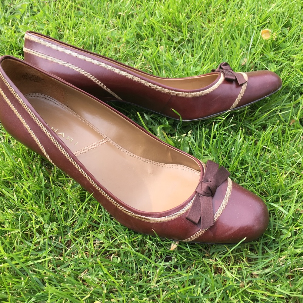 Brown Leather Kitten Heels