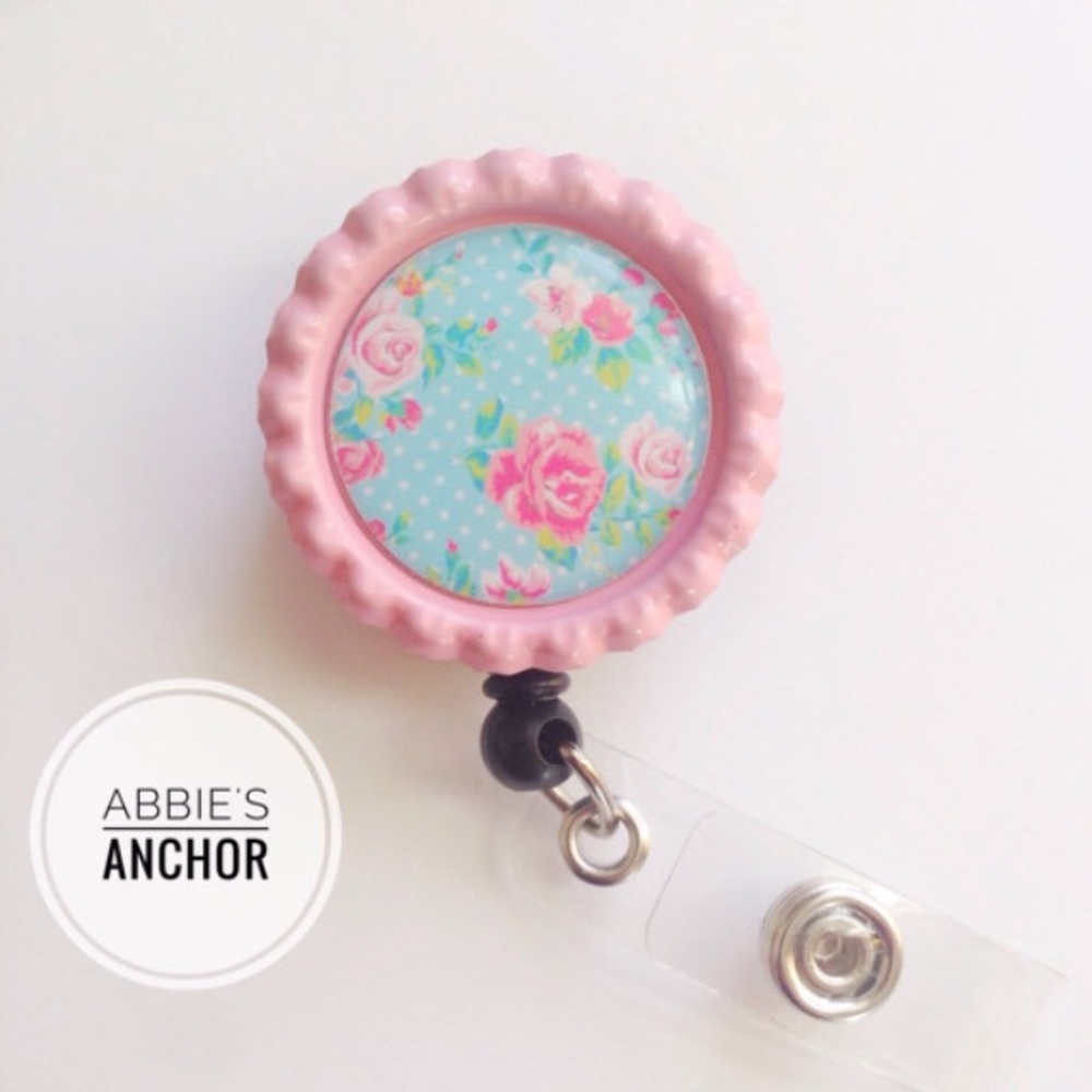 Shabby Chic Floral Retractable Badge Reel