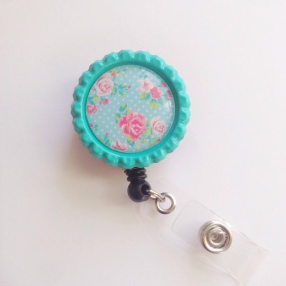 Shabby Chic Floral Retractable Badge Reel - Picture 4 of 4