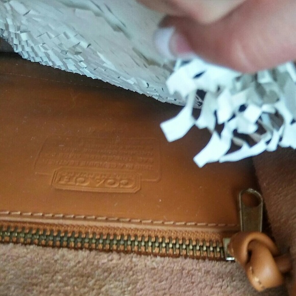 Tan leather coach backpack