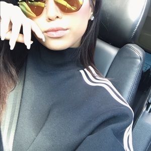 Adidas 3 Stripes Turtle Neck Sweatshirt