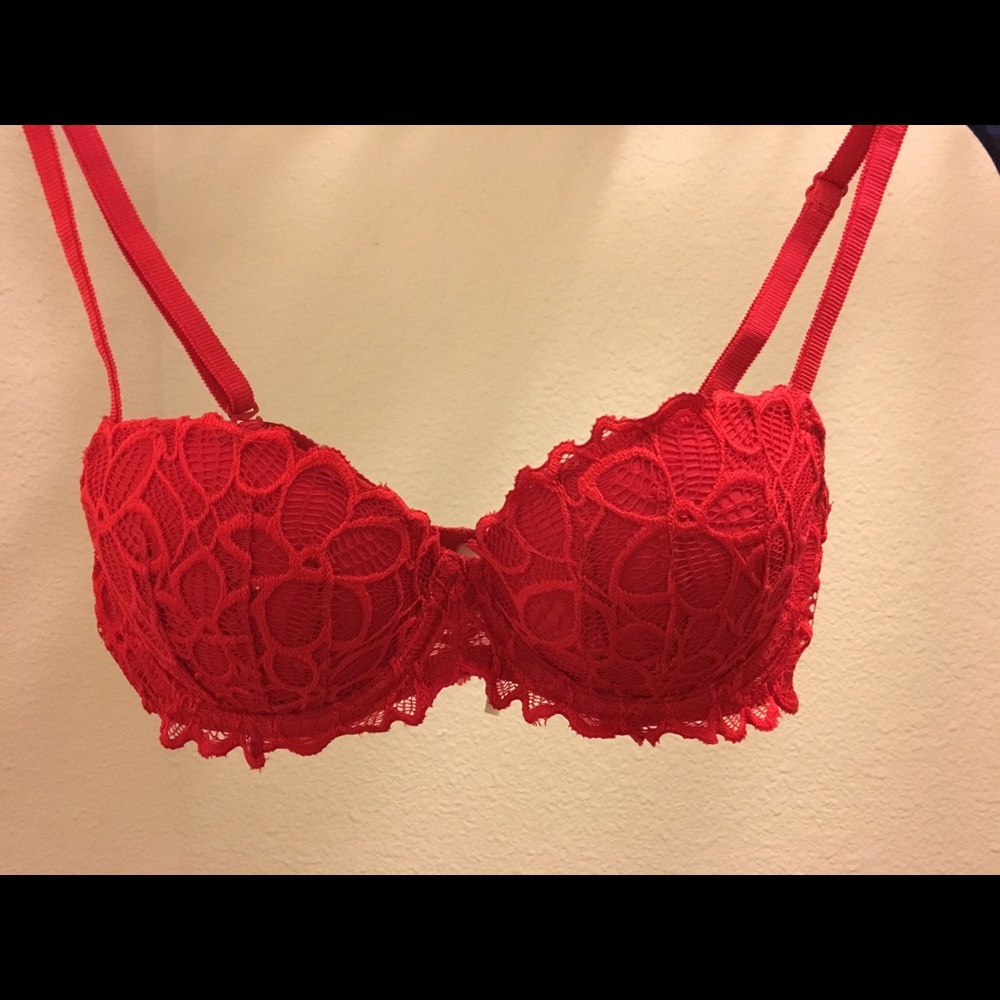 Hot red bra