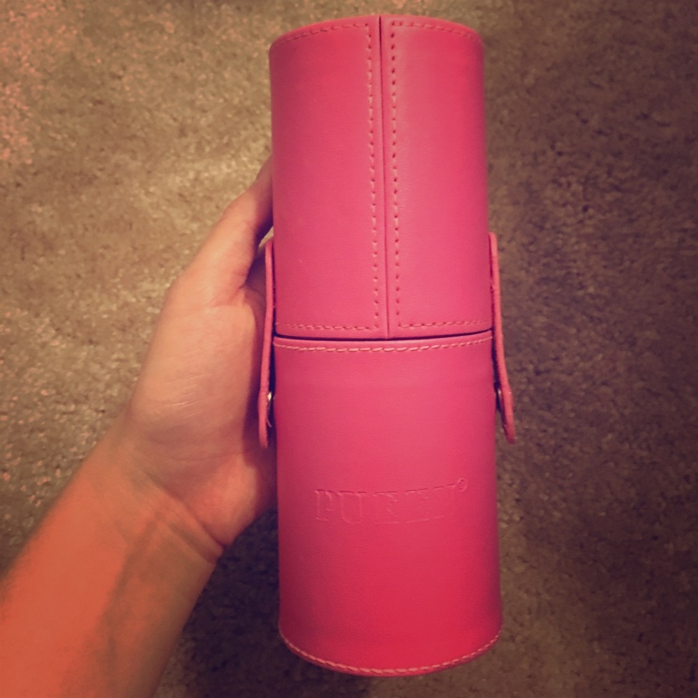 Pink brush holder