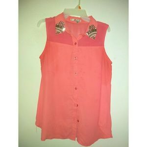 Coral blouse