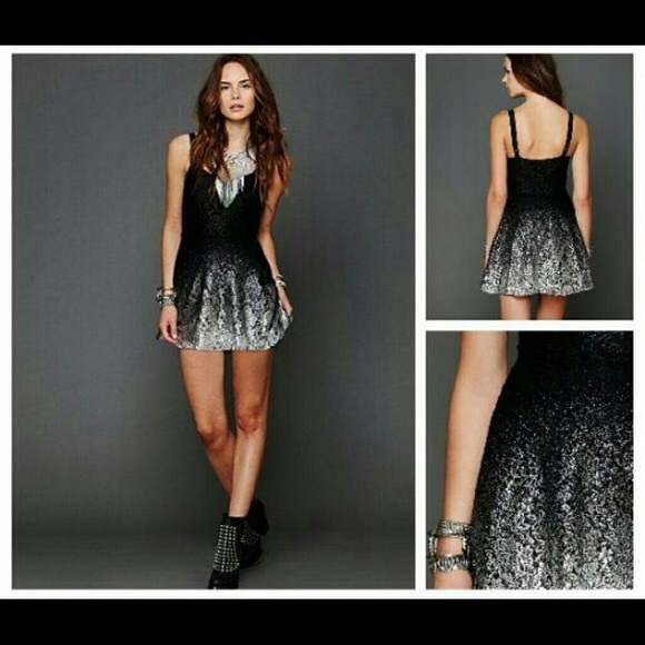 Free People Foil Ombré Fit and Flare Dress - Picture 3 of 5