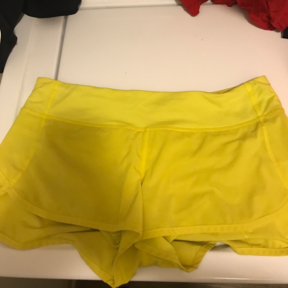 Size 8 yellow speed shorts