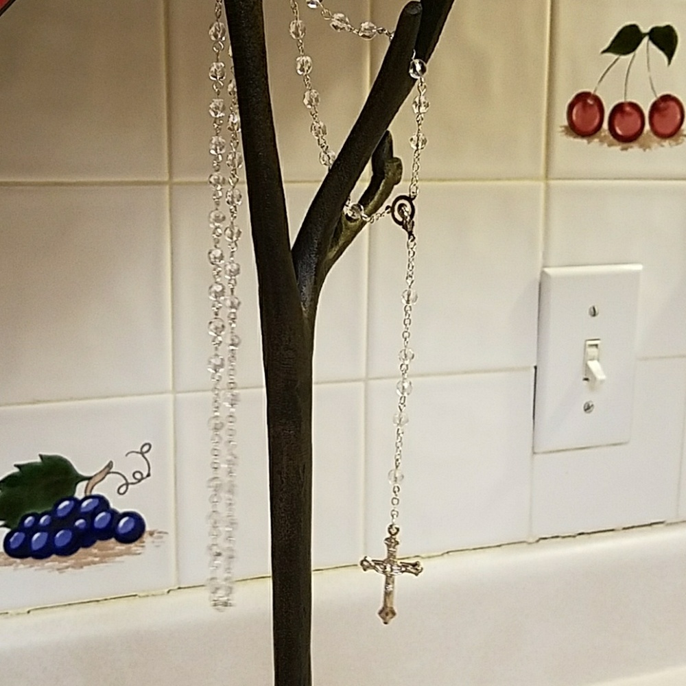 Brand New Necklace w/Cross and Mother Mary