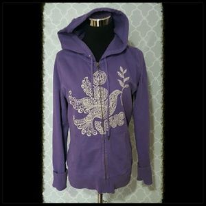 Lucky Brand Purple Full Zip Hooded Dove Jacket