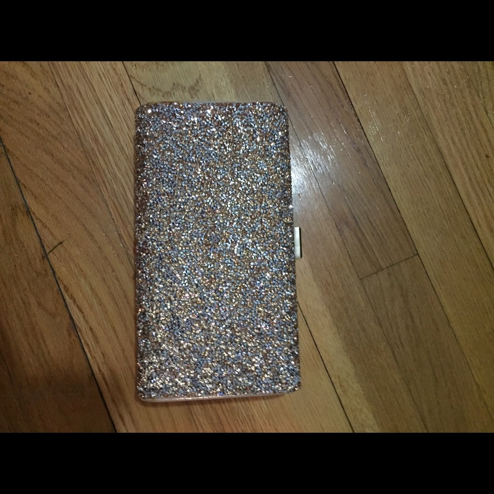 Beaded gold clutch