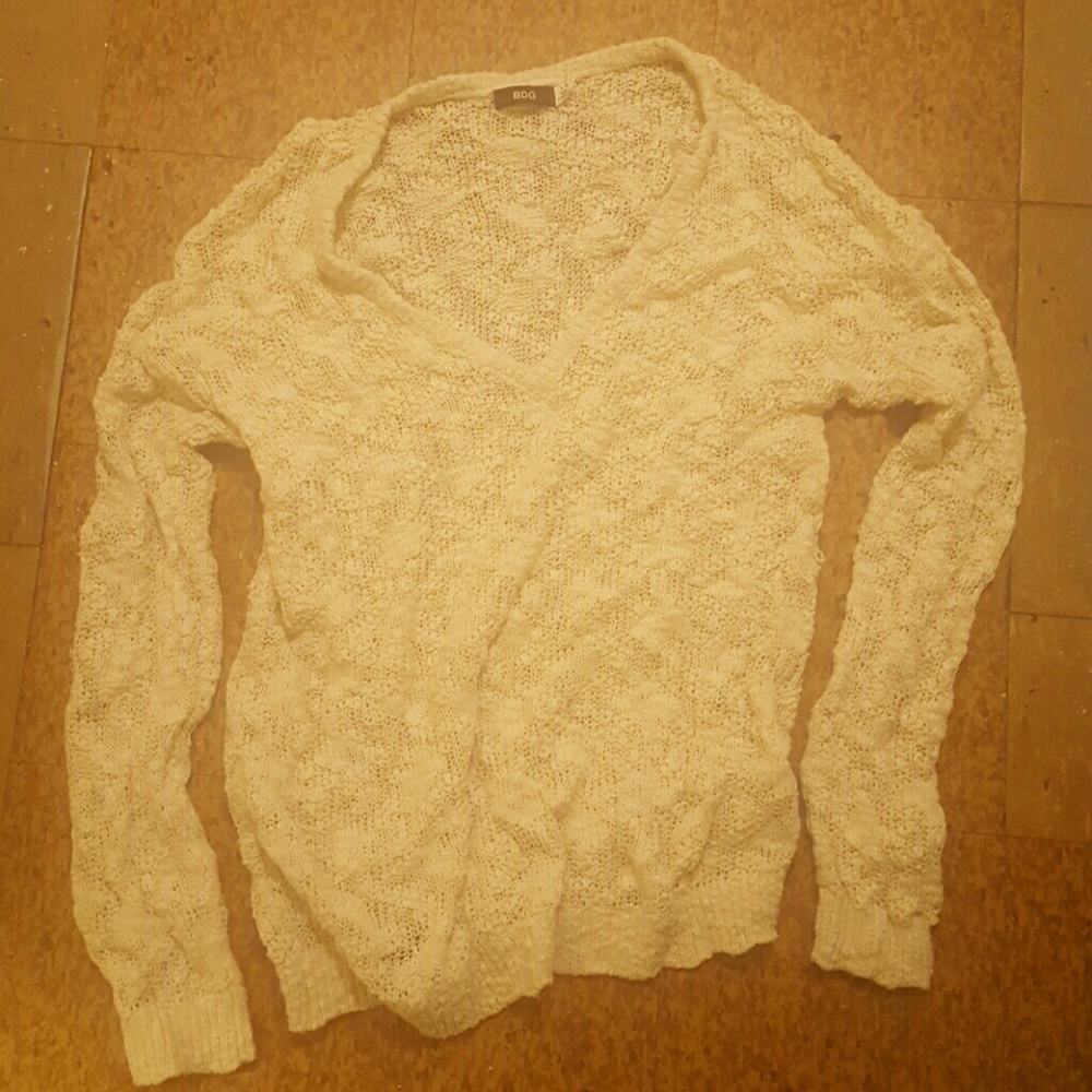V-neck mesh knits boyfriend sweater