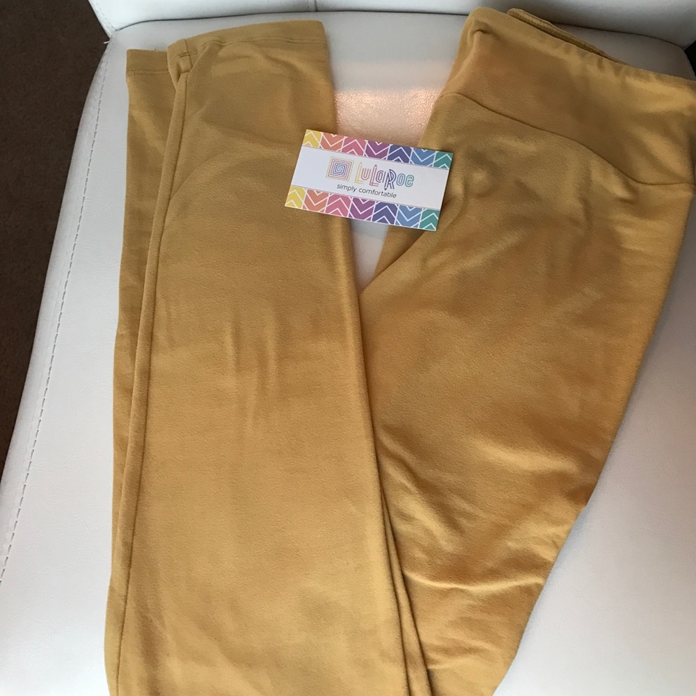 Lularoe Gold OS Leggings NWT