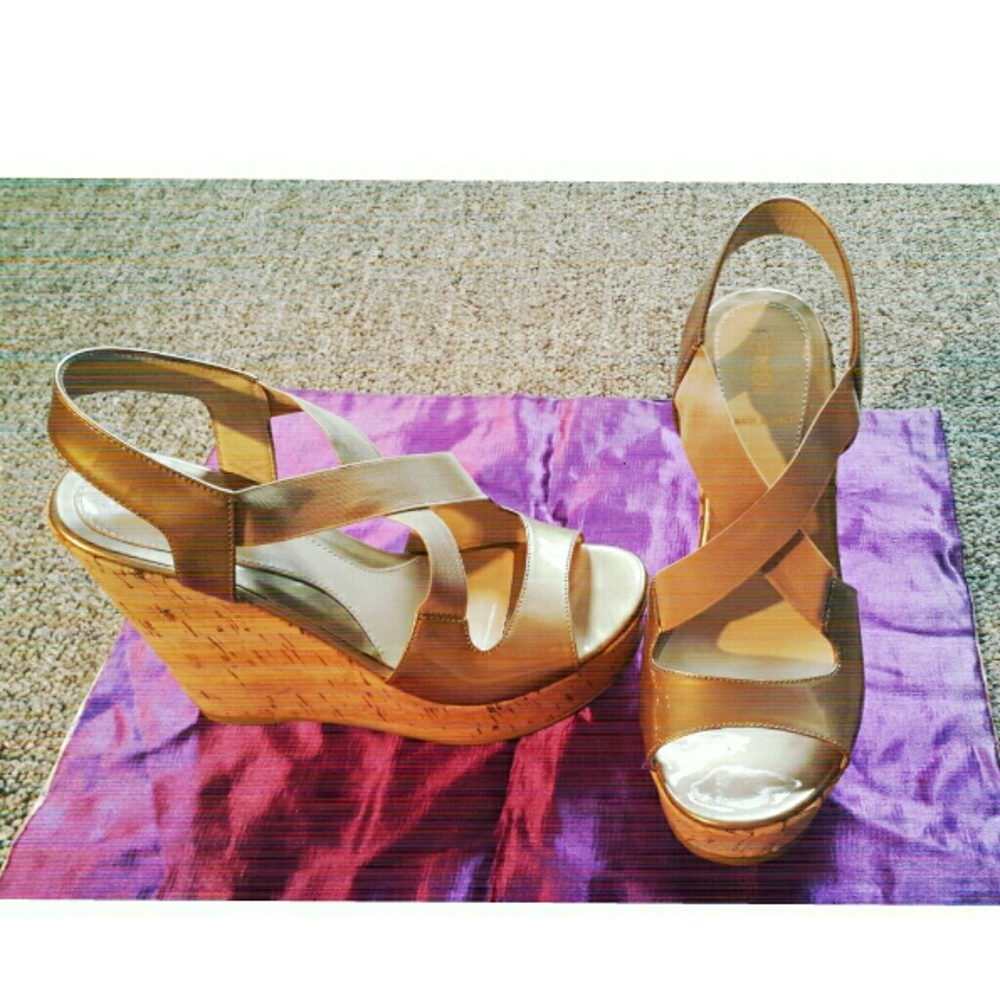 Fendi wedge sandals in size 35.5 (5.5)