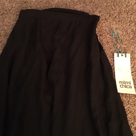 NWT trendy Mimi Chica maxi black Chiffon Skirt - Picture 4 of 8