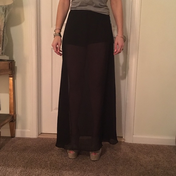 NWT trendy Mimi Chica maxi black Chiffon Skirt - Picture 7 of 8