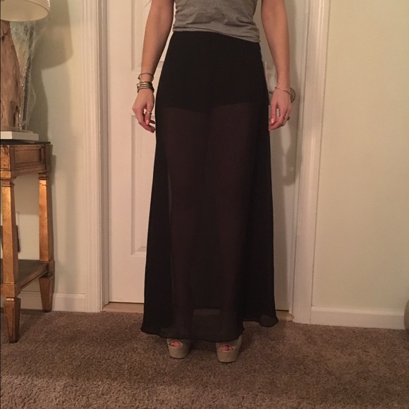 NWT trendy Mimi Chica maxi black Chiffon Skirt - Picture 8 of 8