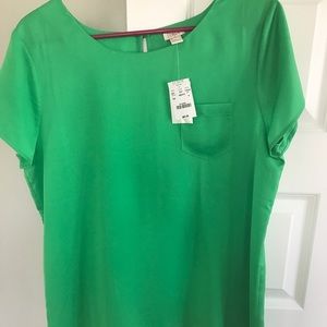 J Crew green short sleeved Blouse