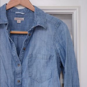 Denim Popover Top