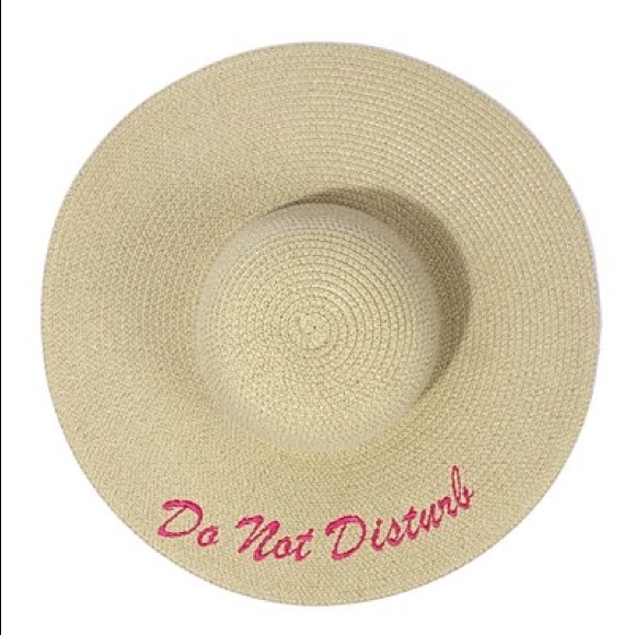 "Do not disturb" Embroidered Floppy Beach Hat - Picture 2 of 2