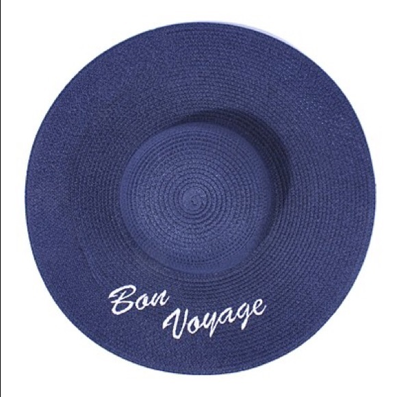 "Bon Voyage" Embroidered Floppy Beach Hat - Picture 2 of 3