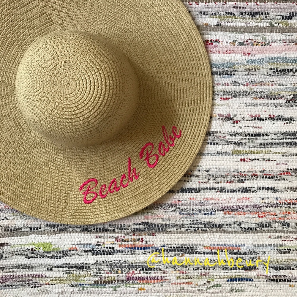 "Beach Babe" Embroidered Floppy Beach Hat