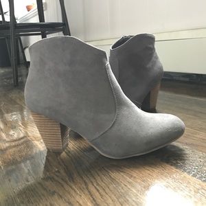 Grey ankle booties