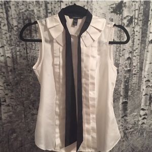 Club Monaco silk pleated sleeveless top XS