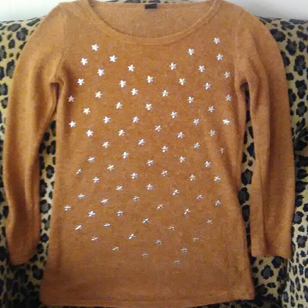 ~ Camel sweater w/ silver stars ~