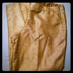 J crew shimmery gold ankle pants