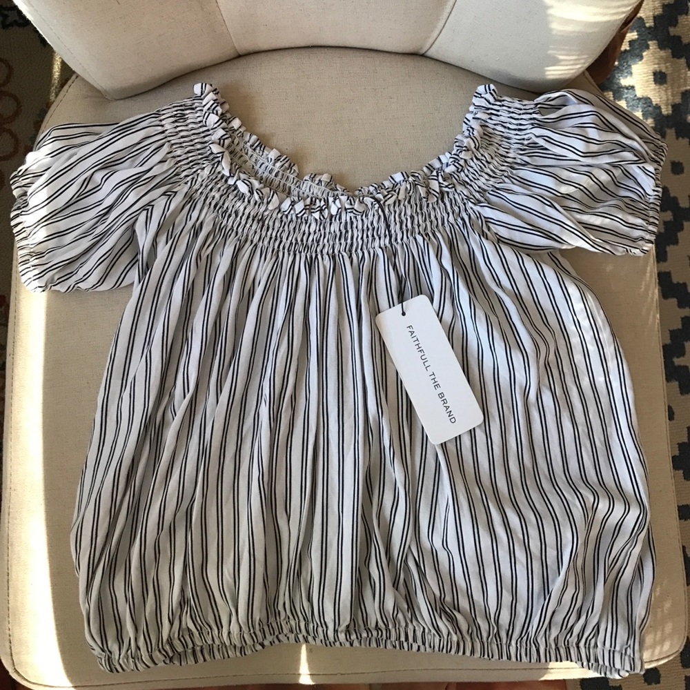 Cropped off the the shoulder blouse