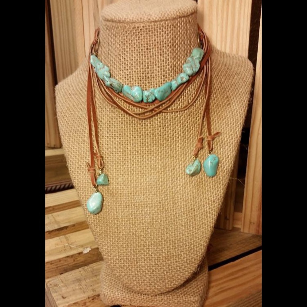 Handmade western turquoise choker