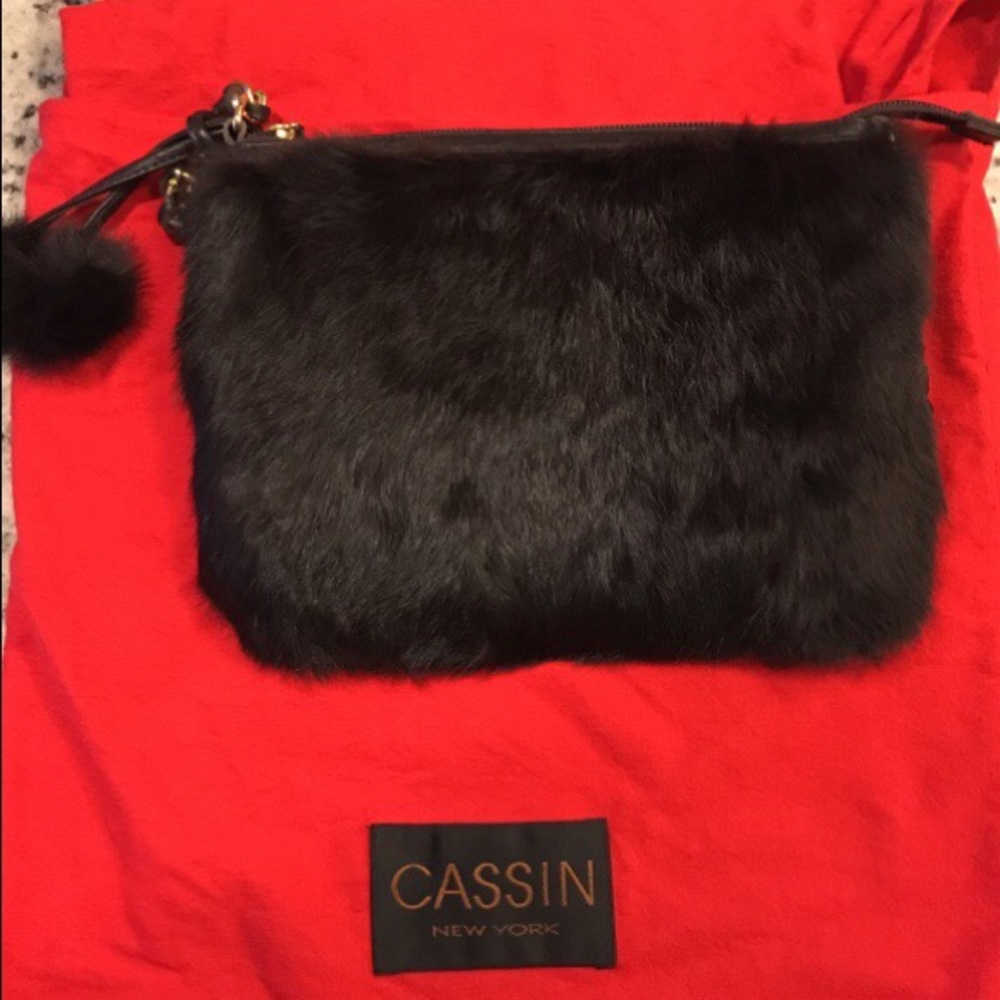 Real Rabbit Fur Cassin Clutch