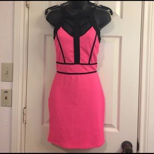 NWT hot pink caged dress