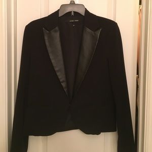 Black Blazer with leather lapel