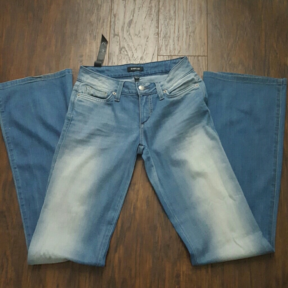 Bebe wide leg light wash jeans