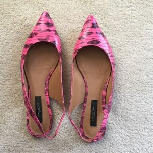 Ann Taylor hot pink sling back flats!