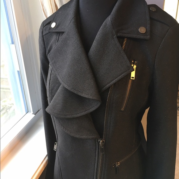 Banana Republic Jackets & Blazers - Banana Republic Flounce Front Moto Jacket Sold out
