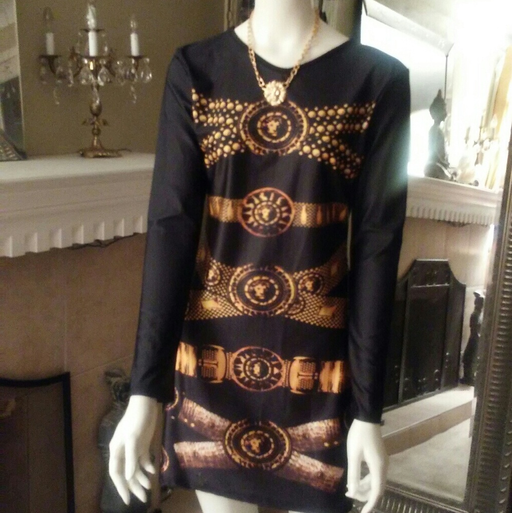 Black stretch mini dress