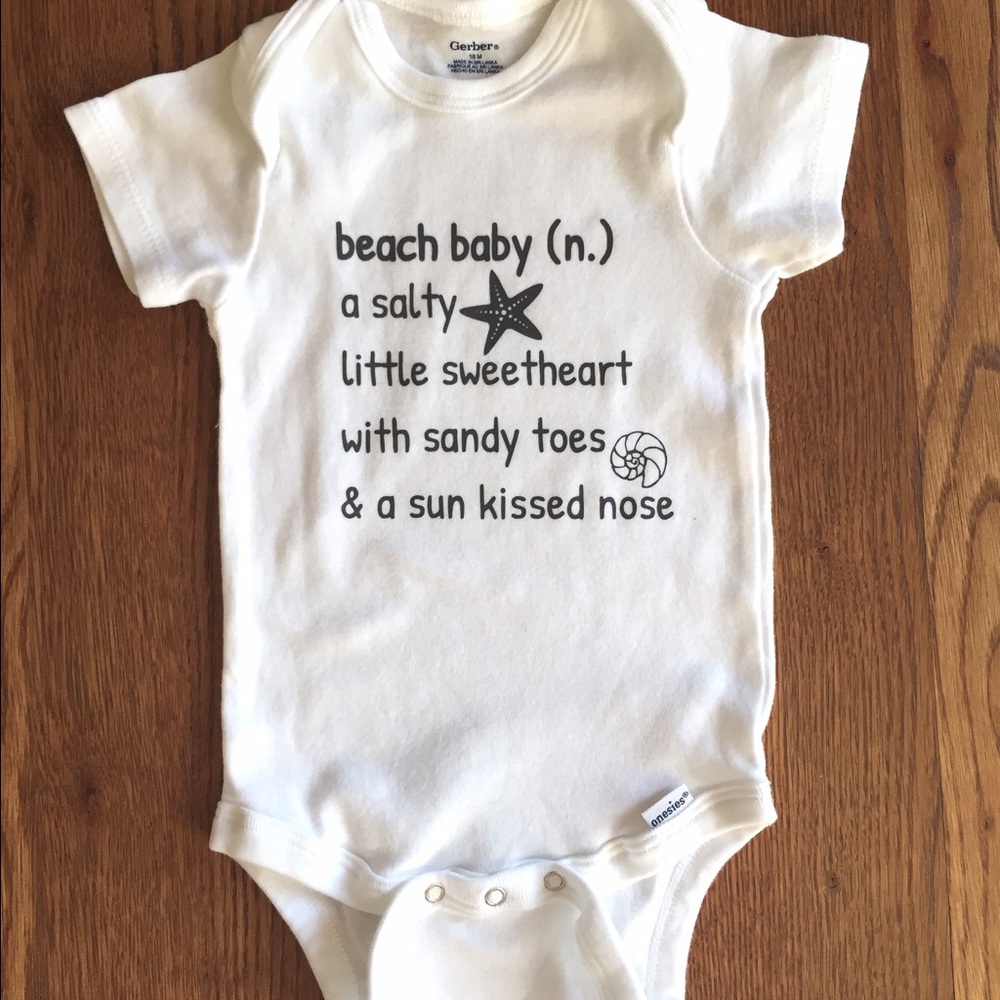 Beach baby onesie
