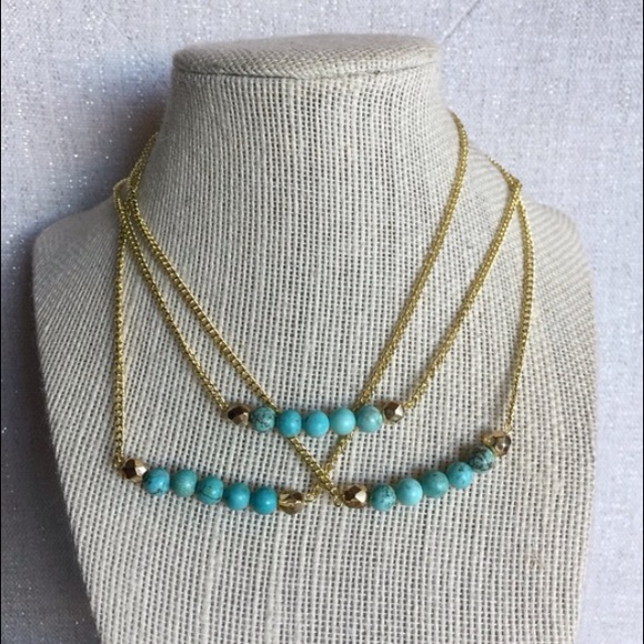 🎉2xHP🎉 Turquoise Howlite Bar Necklace - Picture 2 of 4